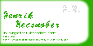 henrik mecsnober business card